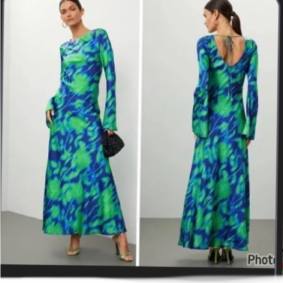 NWT The Wolf Gang Beautiful Blue and Green Women's Dress - Picture 1 of 7